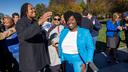 Democratic state Reps. Joanna McClinton and Malcolm Kenyatta at a celebratory post-election event.