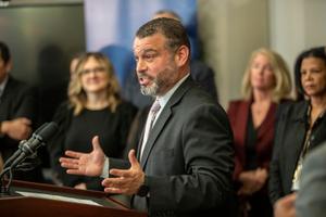 Pennsylvania Secretary of Education Pedro Rivera (seen here at the Community College of Philadelphia in November 2019)