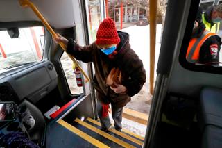 After receiving her first vaccination at a clinic in Sullivan County earlier this year, Laurell Cobb, 83, rode home on a Dial-A-Driver bus, run voluntarily by a local agency.