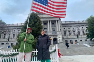 “I’m here because our election has been stolen in every possible way," Ann Van Tassel (left, in green) said.